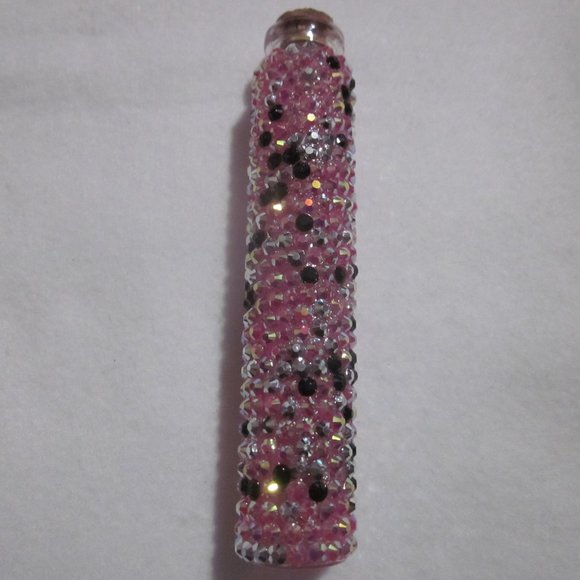 Pink and Black Bling Empty Potion Bottle. - Picture 1 of 4